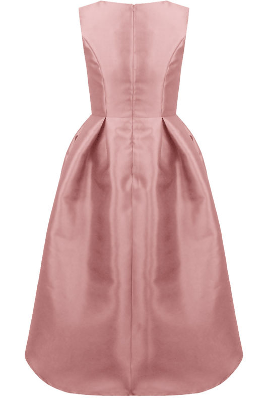 Rose Organza Dip Back Prom Dress