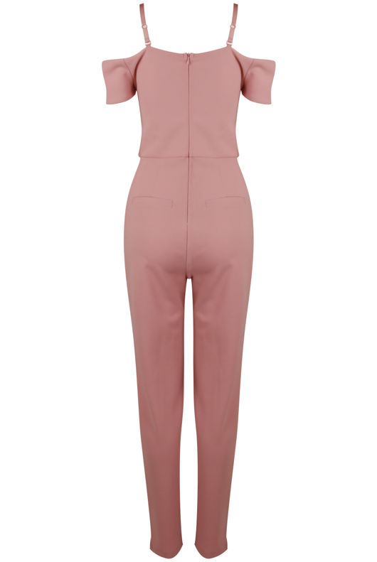 Rose Bandeau Off Shoulder Jumpsuit 