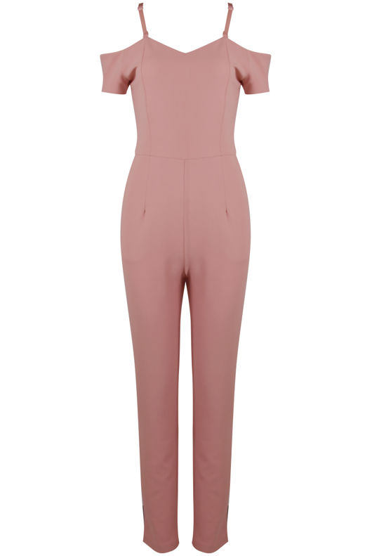 Rose Bandeau Off Shoulder Jumpsuit 