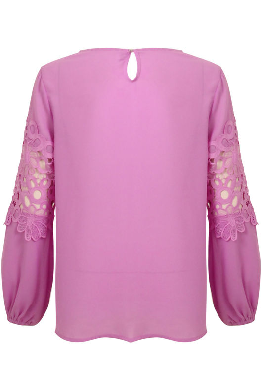 Lilac Crochet Layer Blouse