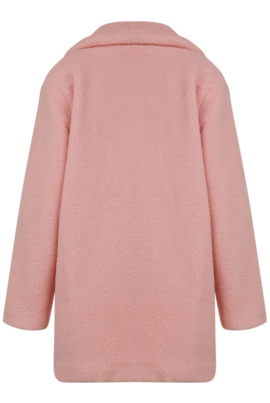 Pink Borg Fleece Coat