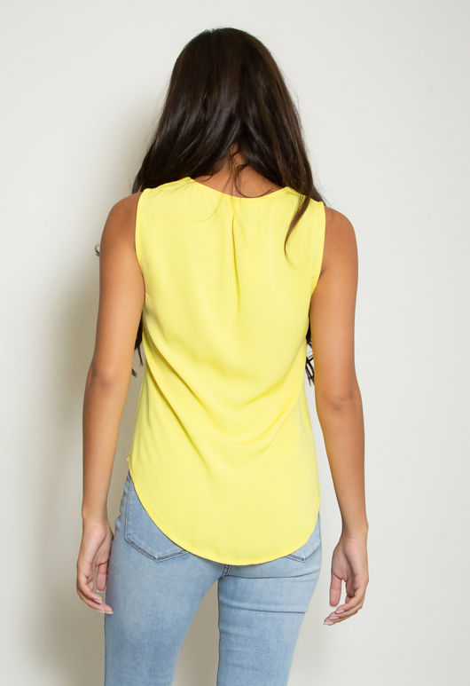 Yellow Front Pleat blouse