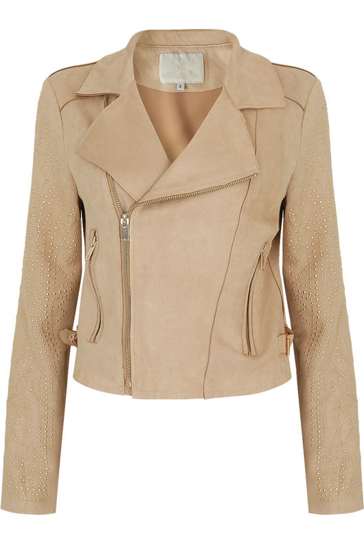 Beige Suede Beaded Jacket