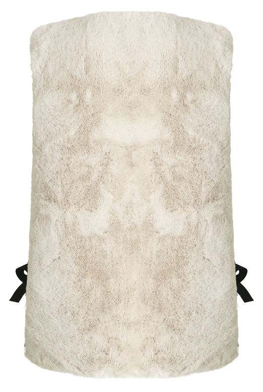 Cream Ribbon Knot Up Shaved Fur Gilet