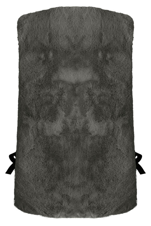 Grey Ribbon Knot Up Shaved Fur Gilet