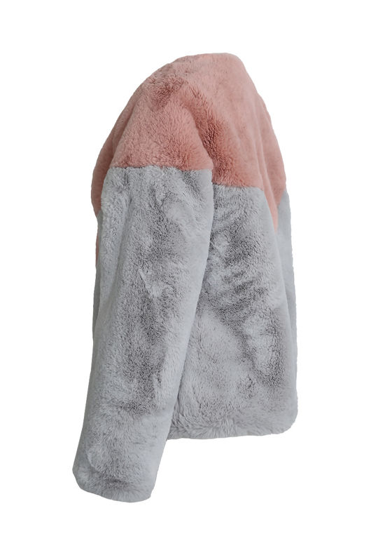 Rose and Grey Two Tone Fur Jacket