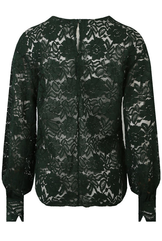 Green Floral Crafted Lace Blouse 
