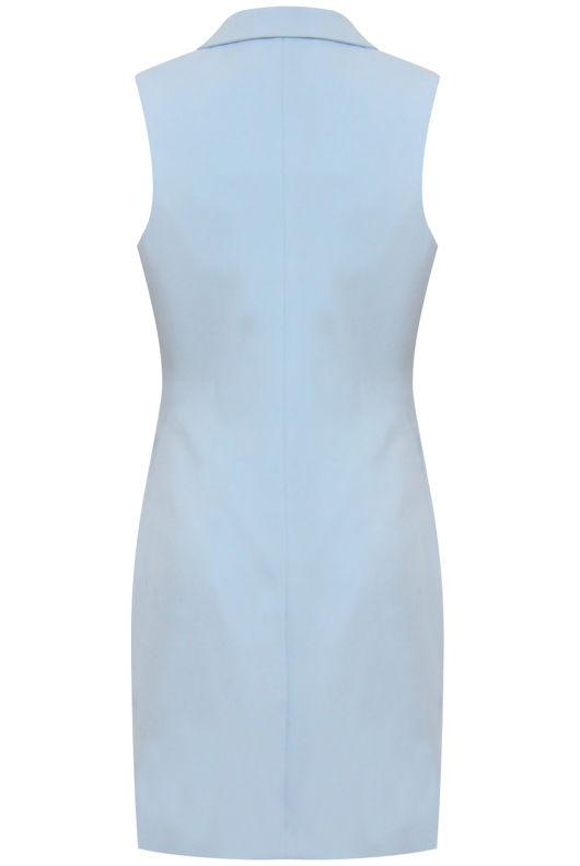 Blue Longline Tailored Sleeveless Blazer