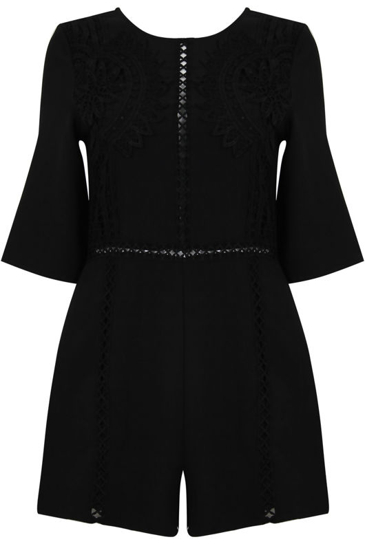 Black Lace Intricate Playsuit 
