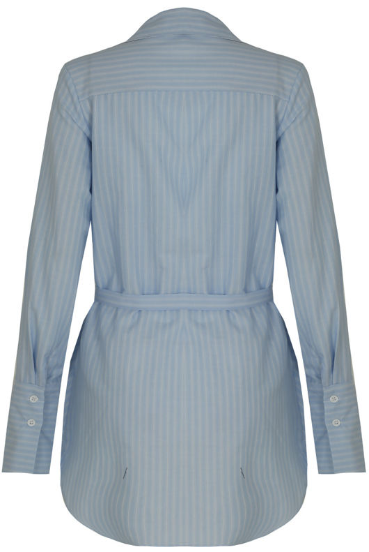 Blue Striped Long Cuffed Button Up Shirt