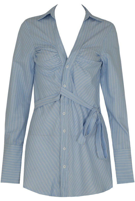 Blue Striped Long Cuffed Button Up Shirt
