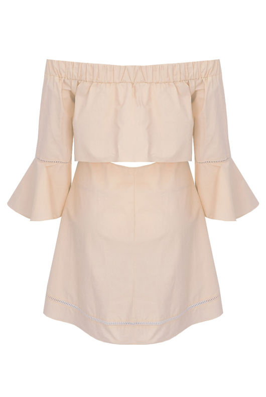 Off Shoulder Bell Sleeve Top in Rose