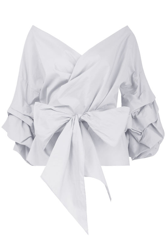 White Cross Over Layered Sleeve Crop Tops
