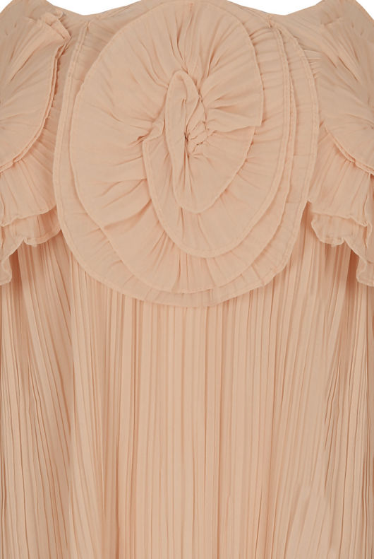 Rose Flower Crochet Pleated Crop Tops