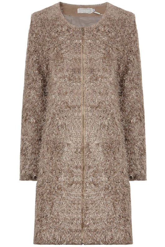 Bronze Long Beige Mohair Coat