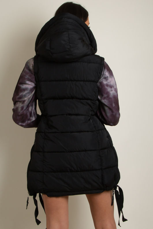 Hooded Puffer Gilet With Black Tabard
