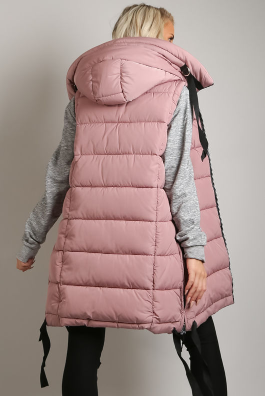 Hooded Puffer Gilet With Black Tabard