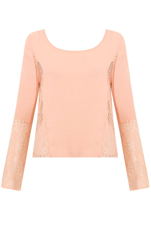 Pink Lace Embroidered Tops