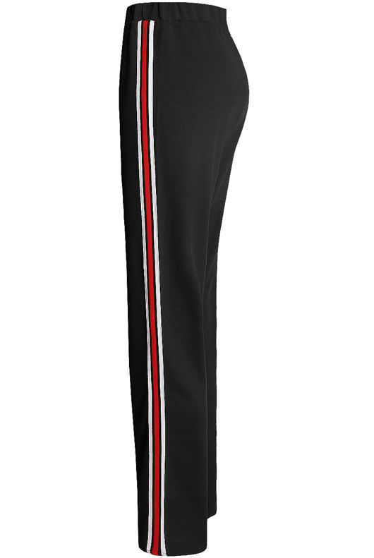 Black Side Ribbon Trim Trousers