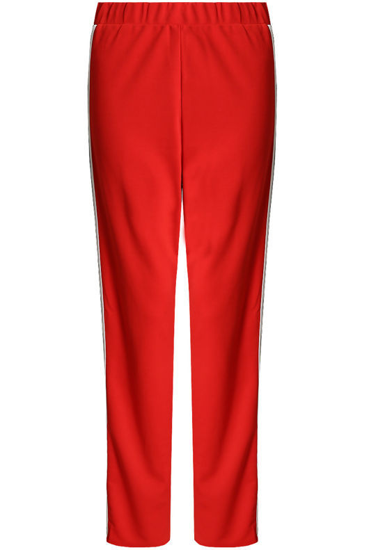 Red Side Ribbon Trim Trousers