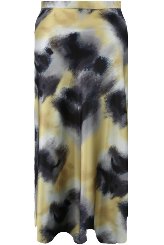 Yellow Watermark Splatter Bias Skirt