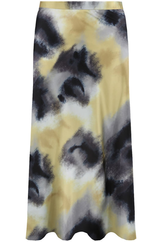 Yellow Watermark Splatter Bias Skirt