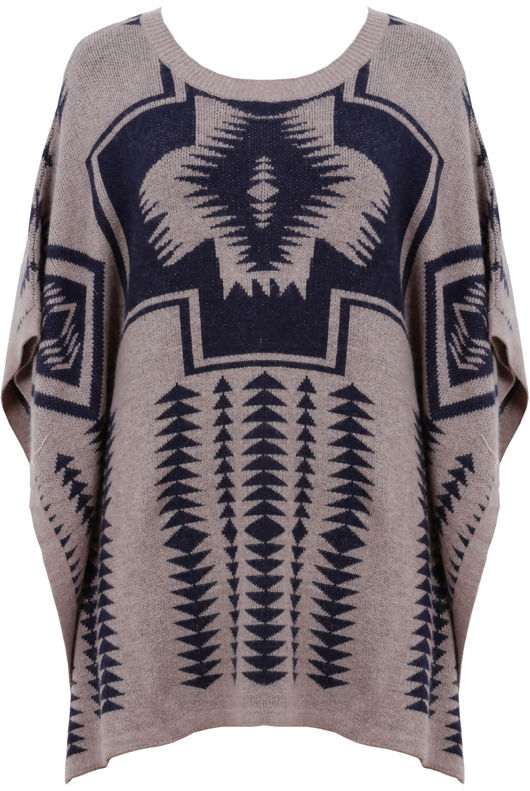 Taupe Patterned Cape