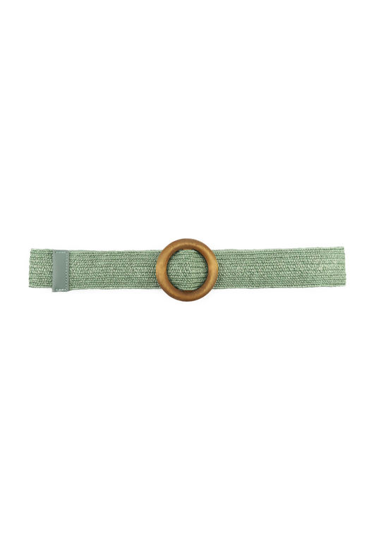 Wooden Buckle Natural Weave Belt 