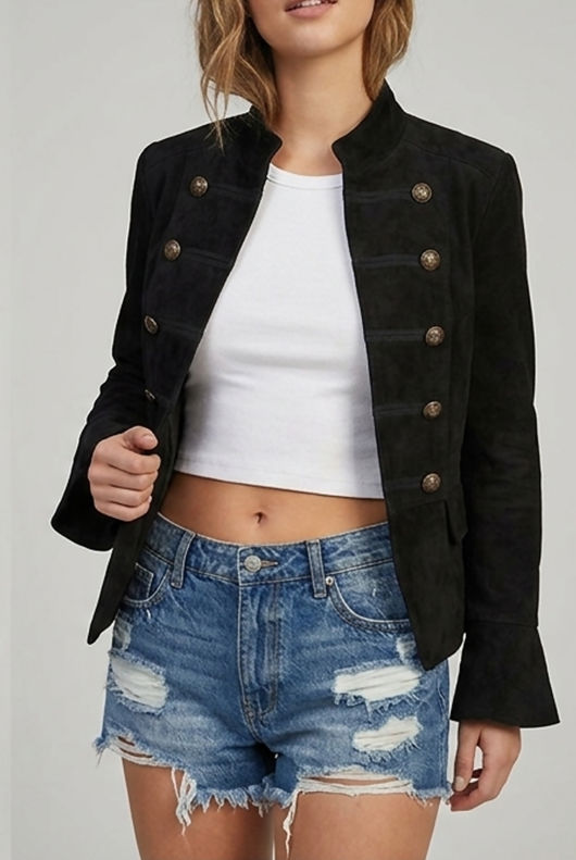 Black Faux Suede Jacket