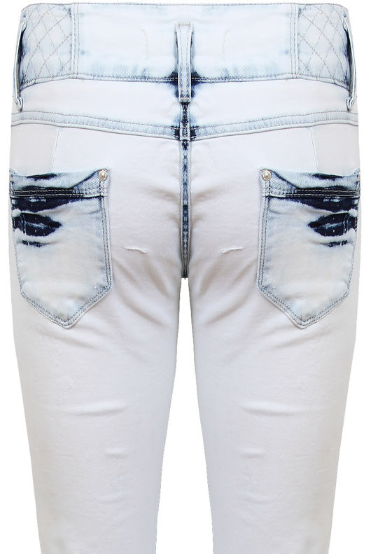 Ice Blue High Waist Button Up Skinny Jeans