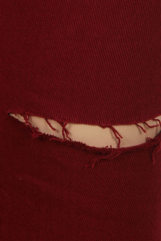 Wine Knee Ripped Push up Jeans