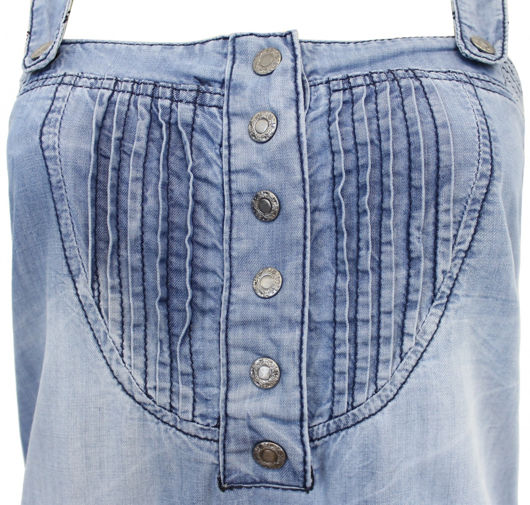 Ruched & Buttoned Front Dungaree Playsuit