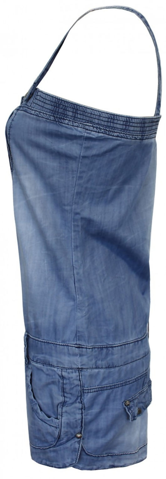 Ruched & Buttoned Front Dungaree Playsuit