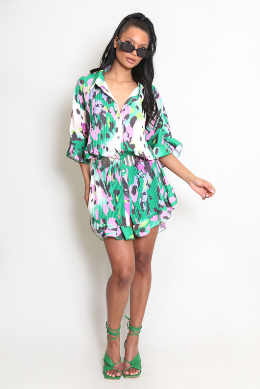 Printed Shirt Dress With Swing Hemline Mix pack