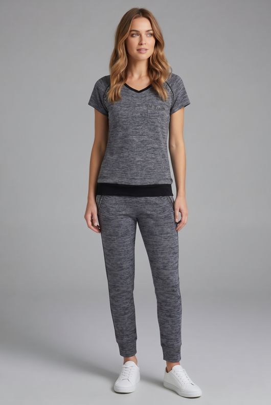 Dark Grey Short Sleeve Shirt and Three Quarter Trouser Suit