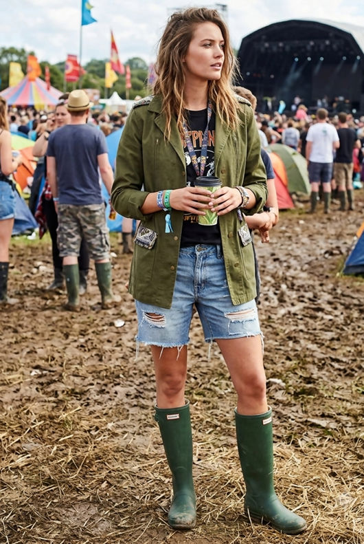 Khaki Aztec Patch Detail Jacket
