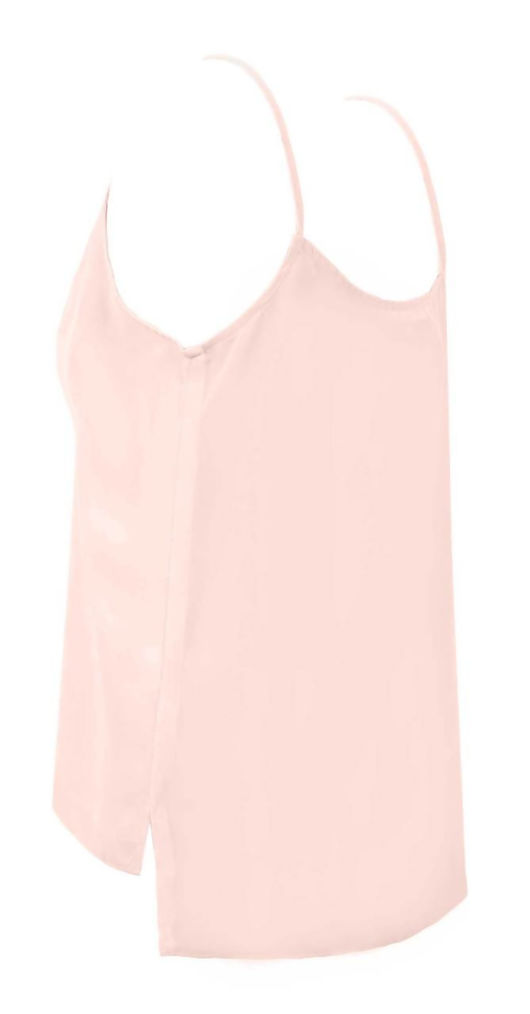 Rose Strappy Mesh Detail Chiffon Top 