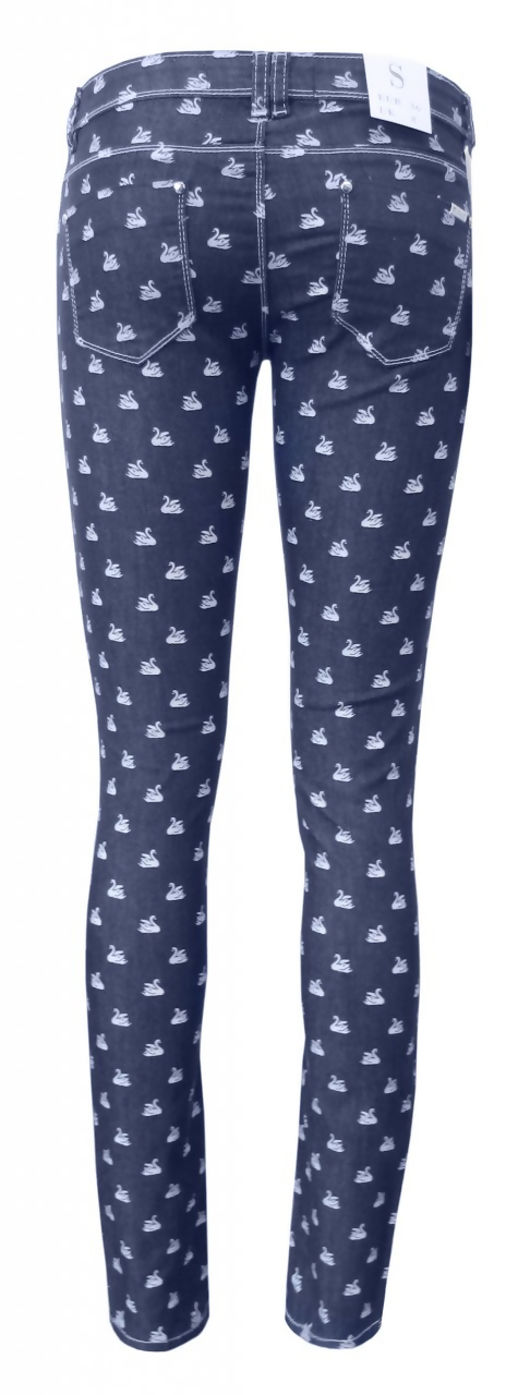 Blue Rag Swan Print Super Soft Skinny Jeans