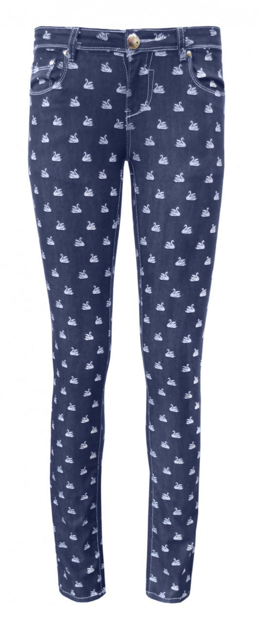 Blue Rag Swan Print Super Soft Skinny Jeans