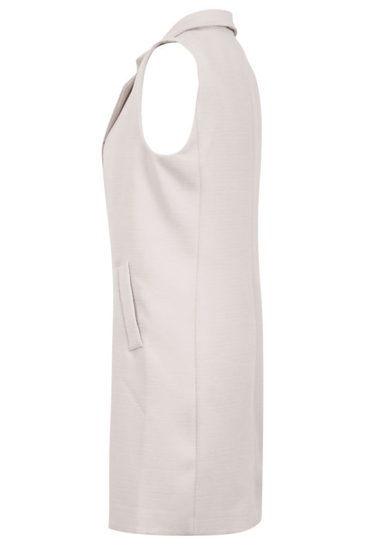 Cream Sleeveless Gilet Coat