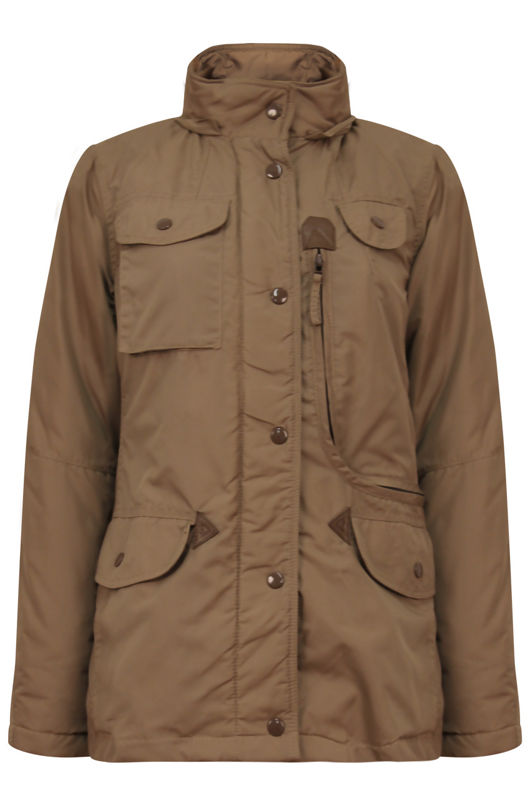 Brown Detachable Fur Collar Parka Coat