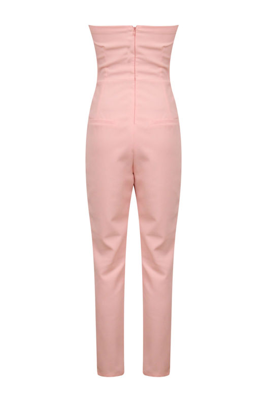 Pink Cross Over Bandeau Jumpsuit