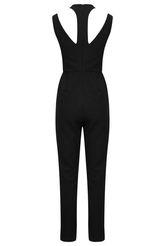 Black Cut Out Shoulder Jumpsuit