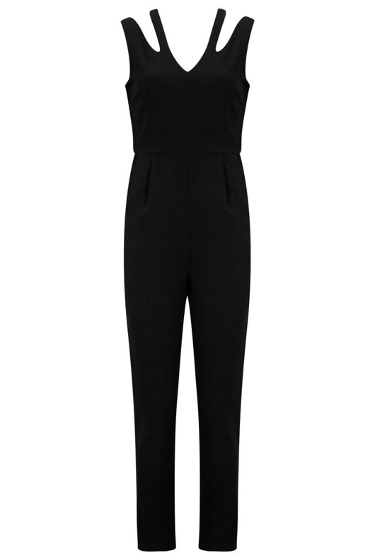 Black Cut Out Shoulder Jumpsuit