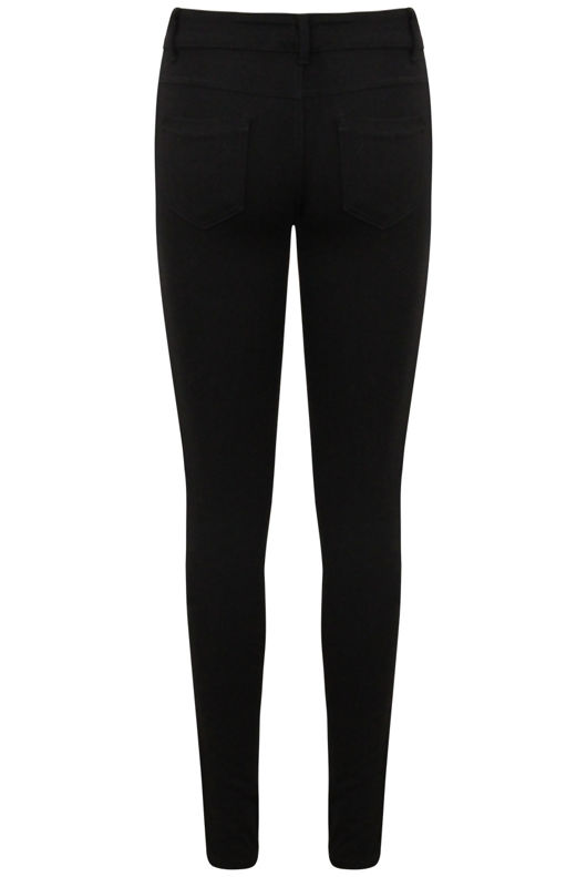 Black Floral Print Skinny Jeans