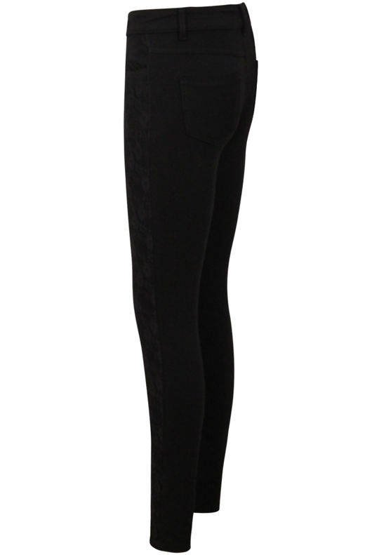 Black Floral Print Skinny Jeans