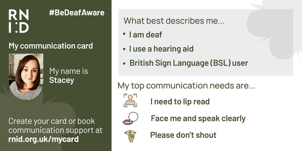 RNID Digital Communication Card Stacey