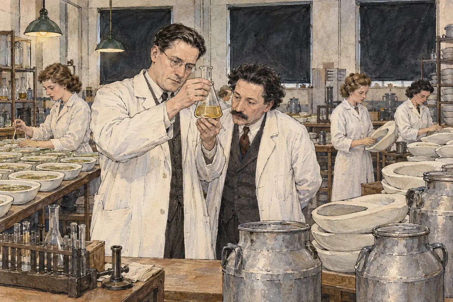 Florey and Chain's team at Oxford, which included Norman Heatley, worked out how to extract and purify penicillin from the mould.