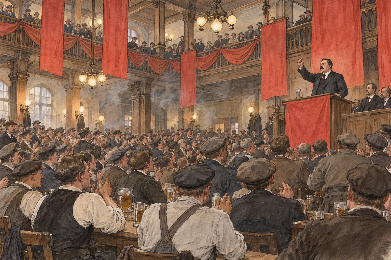 By 1912 the SPD won more votes than any other party, drawing its support from industrial workers and trade unions.