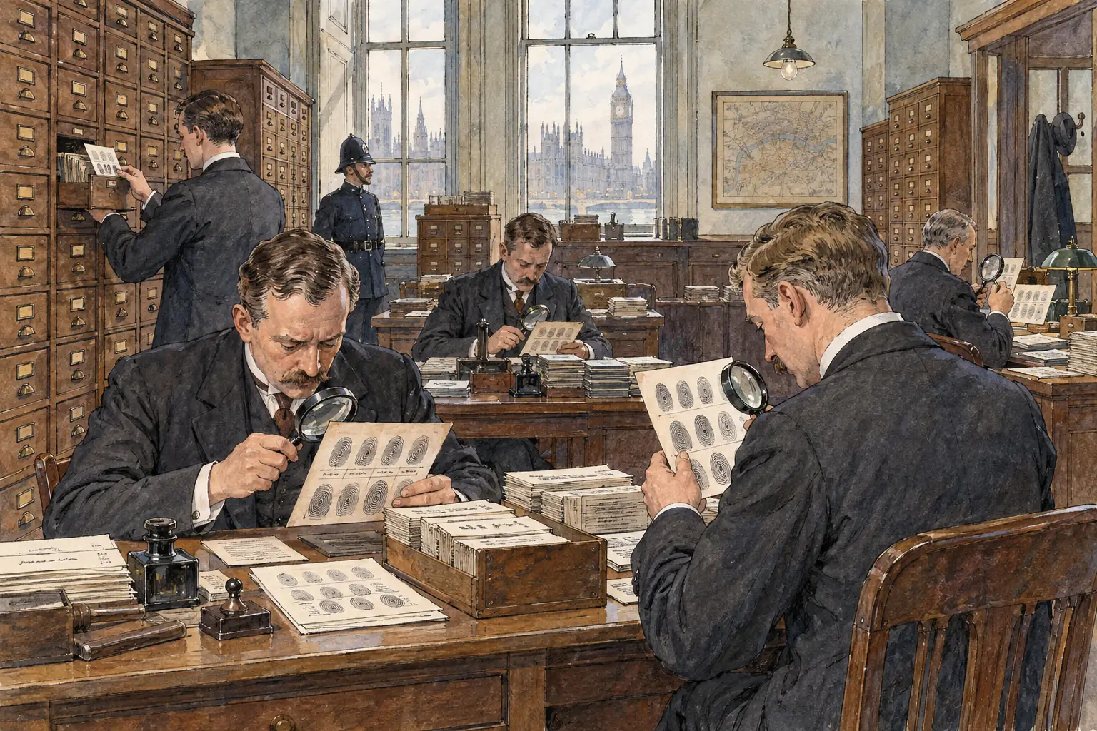 The first fingerprint bureau, set up in 1901, began the use of forensic science in British policing